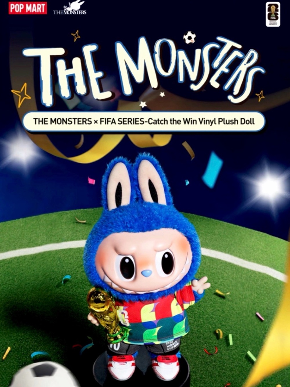 Pop Mart THE MONSTERS × FIFA SERIES Catch the Win Vinyl Plush Labubu Doll